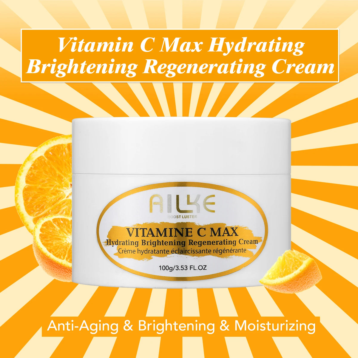 Hot Trend Vault AILKE Whitening Skin Care Kit with Vitamin C for brightening, unisex skincare products displayed in the image.