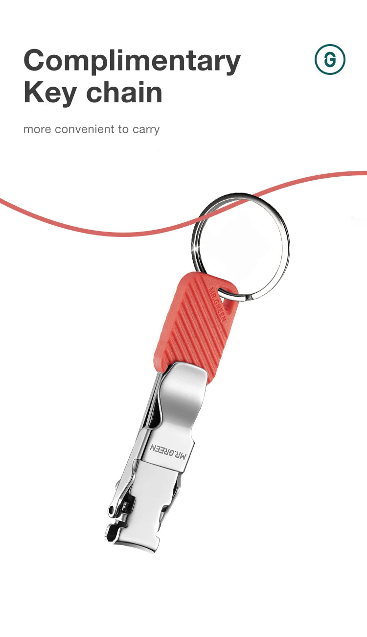 MR.GREEN Compact Nail Clippers Foldable Nail Cutters Manicure Tools Portable Fingernail Clipper With Key Chain Nail Scissors