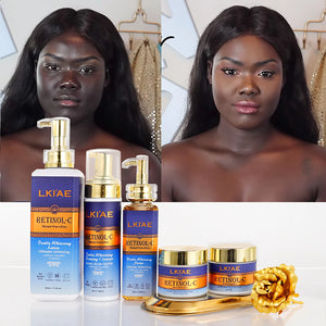 AILKE Retinol Whitening Skin Care Set by Hot Trend Vault, includes moisturizing soap for all skin types, reduces dark spots and wrinkles.