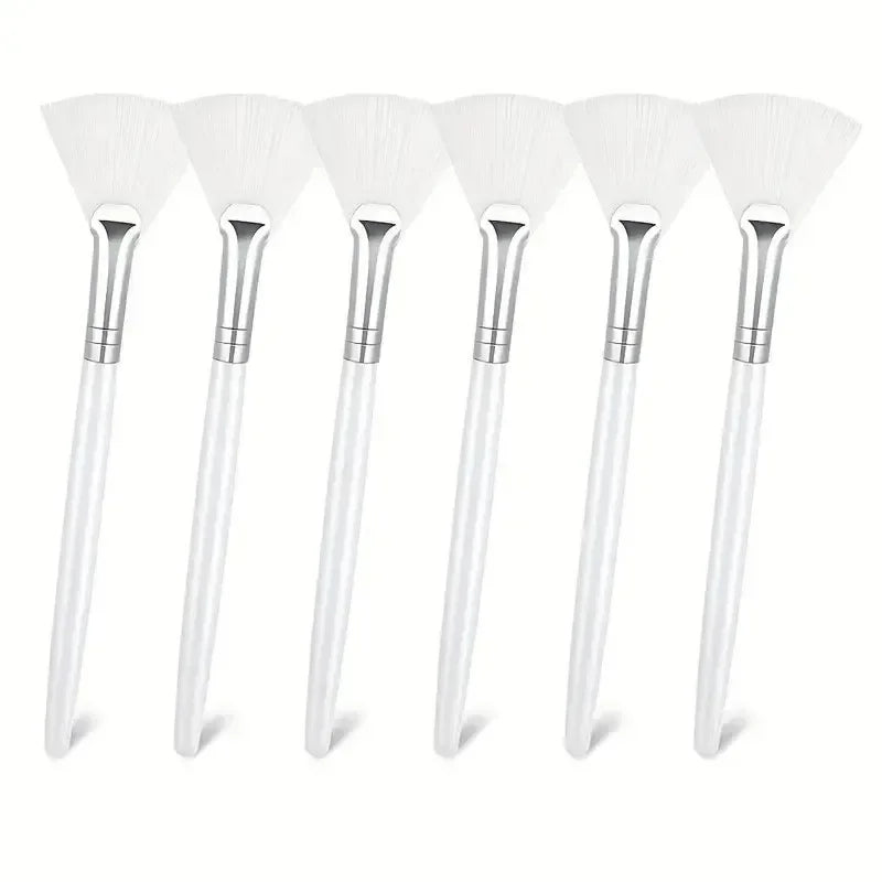 3/6/12pcs Practical Facial Brushes Fan Shape Brush Flat Head Face Mask Applicator Soft Portable Mask Brushes Cosmetic Tools