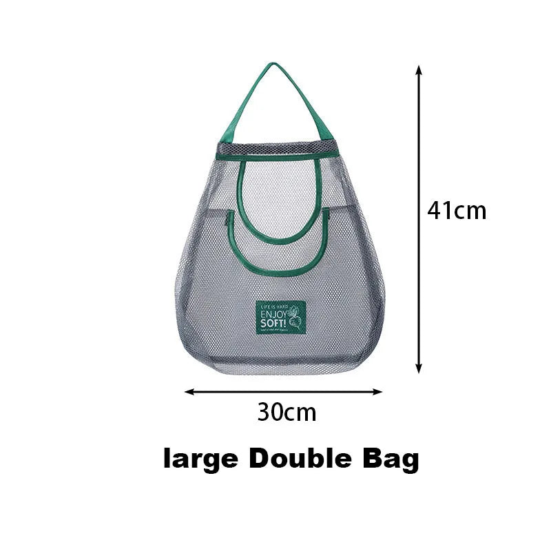 Hot Trend Vault reusable mesh storage bags for kitchen vegetables, hanging produce organizers for keeping vegetables fresh