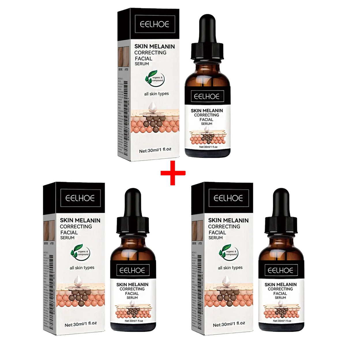 Eelhoe Melanin Correcting Serum for women with brightening, moisturizing formula to reduce freckles and dark spots.