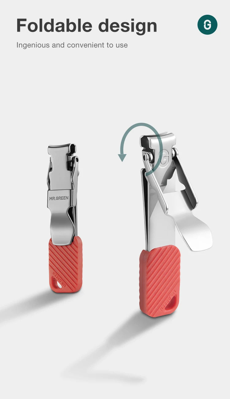 MR.GREEN Compact Nail Clippers Foldable Nail Cutters Manicure Tools Portable Fingernail Clipper With Key Chain Nail Scissors