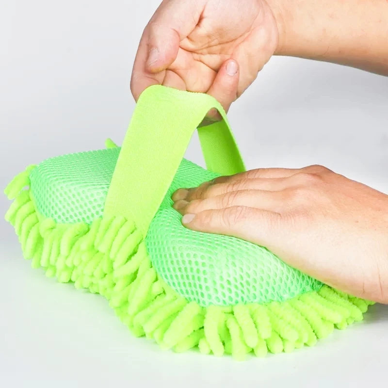 Hot Trend Vault microfiber car wash sponge for gentle, non-scratch cleaning and detailing of vehicles.