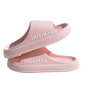 Hot Trend Vault women's letter slippers with anti-slip thick soles, beach slides, indoor casual sandals, featuring a stylish letter design.