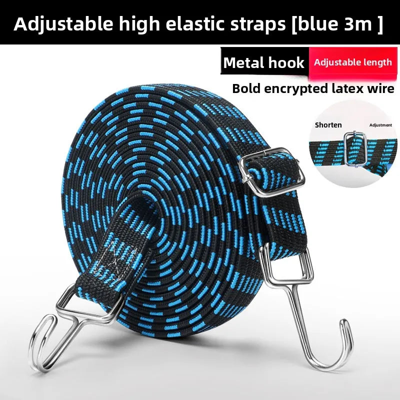 Motorcycle Elastics Rubber Luggage Rope Cord Hooks Bikes Rope Tie Auto Luggage Roof Rack Strap Fixed Band Hook Car Accessories