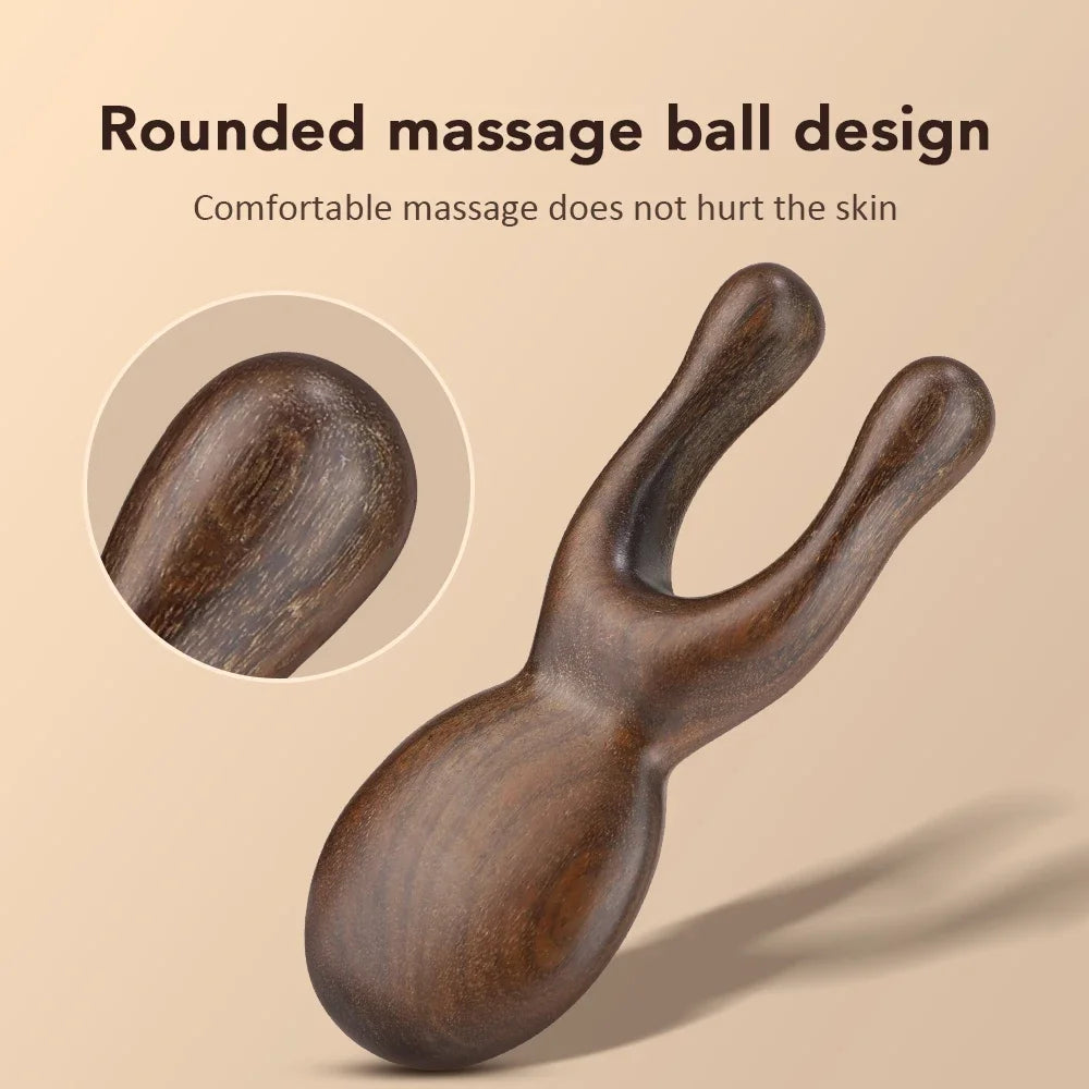 Hot Trend Vault Wooden Gua Sha facial tool in sandalwood for face and neck, promotes blood circulation, ideal for home spa use.