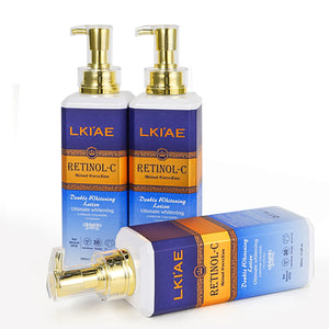 Hot Trend Vault AILKE Retinol Whitening Skin Care Set for adults, featuring hydrating skincare products in sleek bottles and jars.