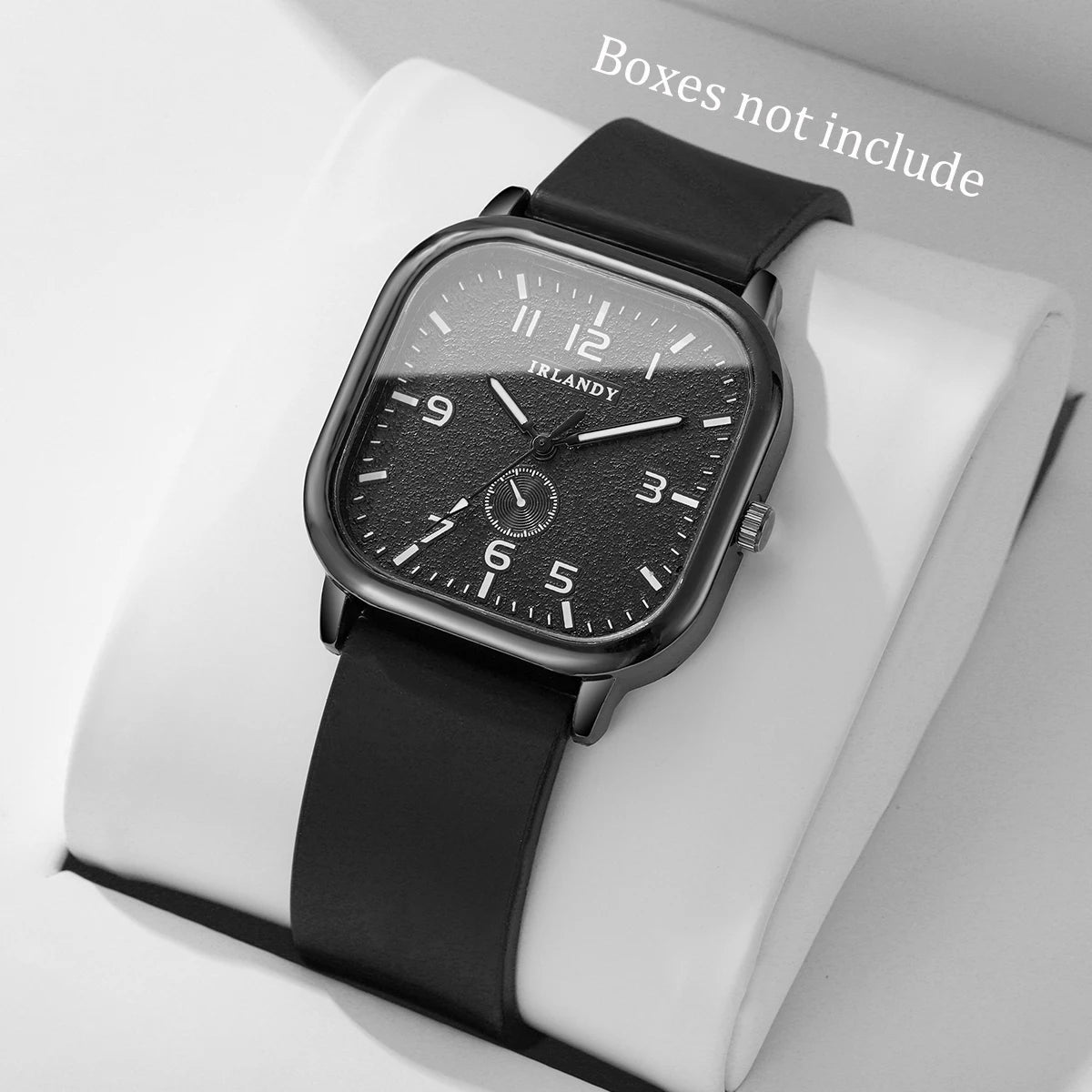 Square watch with silicone strap and quartz movement from Hot Trend Vault, unisex casual wristwatch with a modern design.