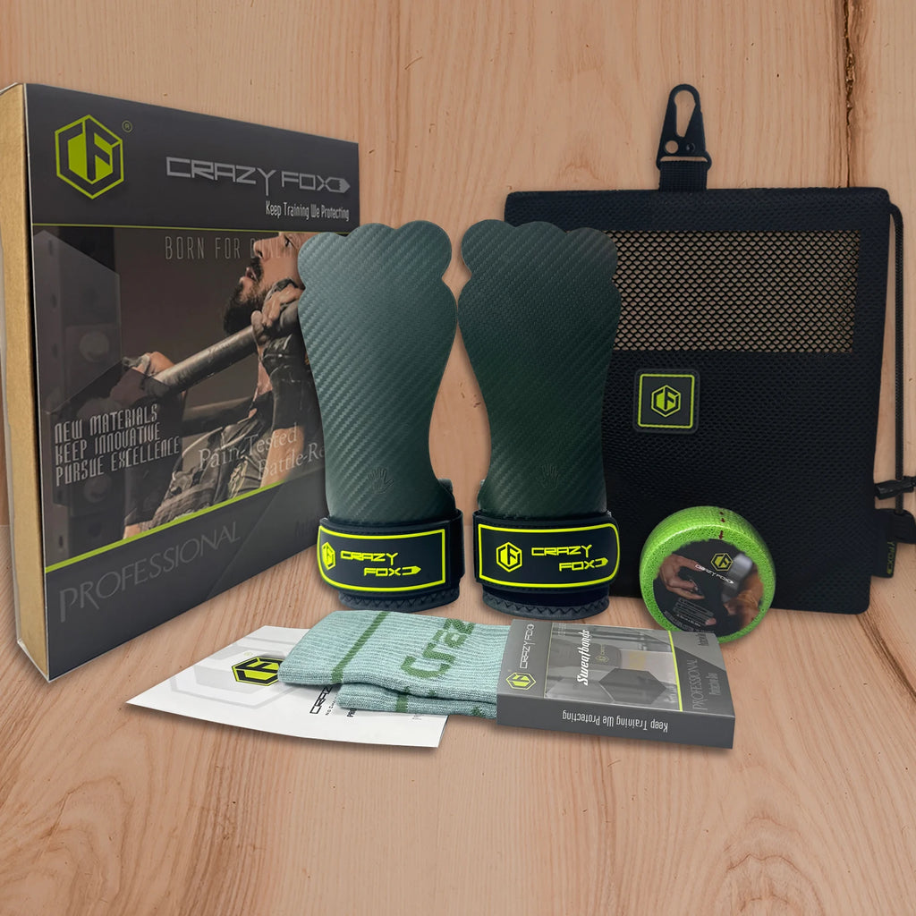 Black Frog Rubber Gym WOD Grip training gloves by CrazyFox for men, non-slip activewear gloves for weightlifting and workouts.