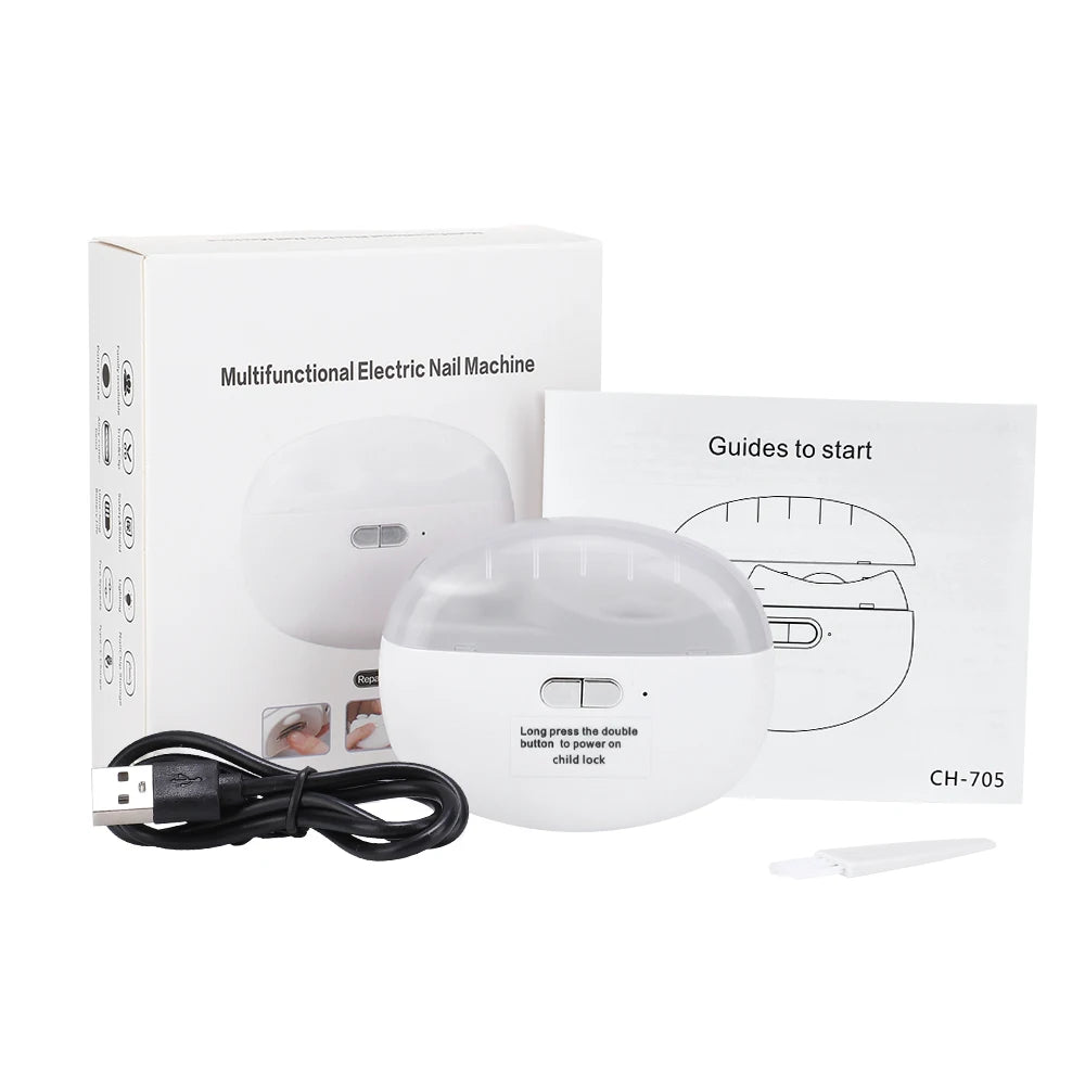 Rotatable Electric Nail Clipper For Baby Adult Automatic Nail Clippers With Light Nails Trimmer Cutter Manicure Polishing Tools