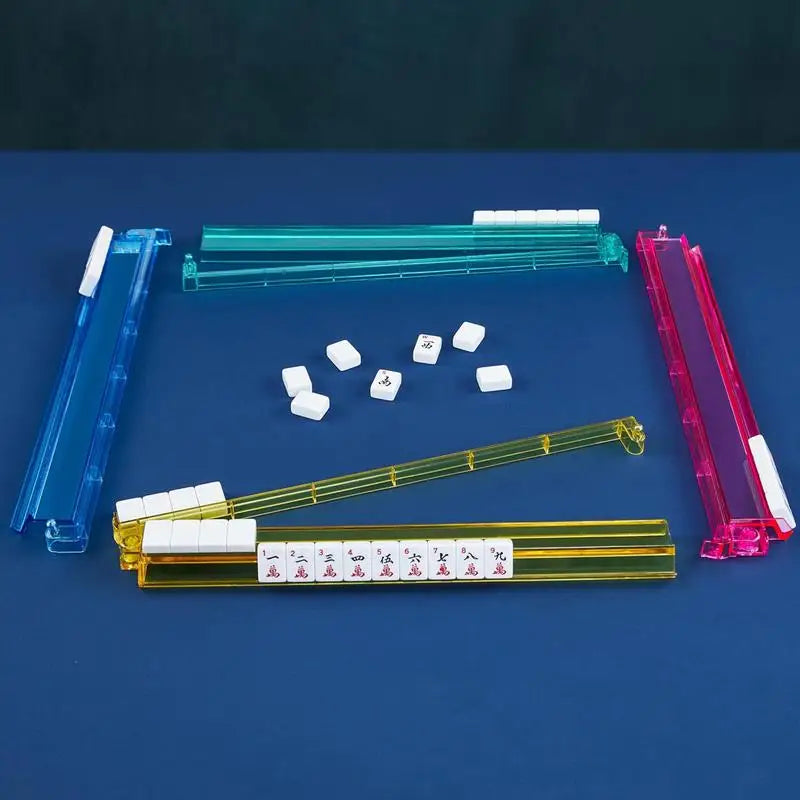 Mahjong Tile Pushers Mahjong Pushers Multicolor Racks Set Of 4 Acrylic Storage Organizer Board Game Accessories Mah Jongg