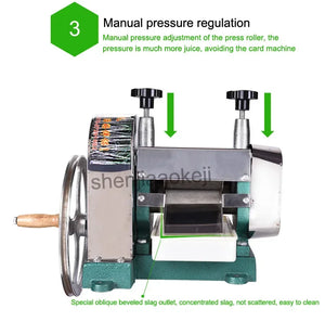 Hand Crank Stainless Steel SugarCane Machine Manual Sugar Cane Juicer 100% Sugar Cane Juice Machine 50kg/H