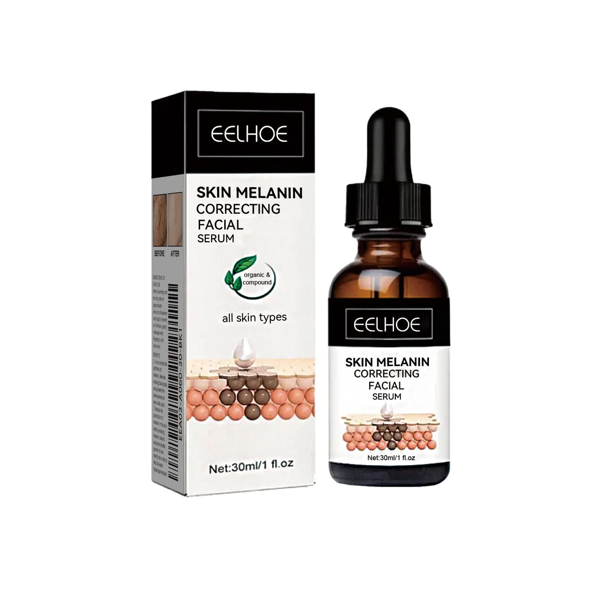 Eelhoe Melanin Correcting Serum for women with brightening, dark spot and freckle remedy, moisturizing skincare by Hot Trend Vault