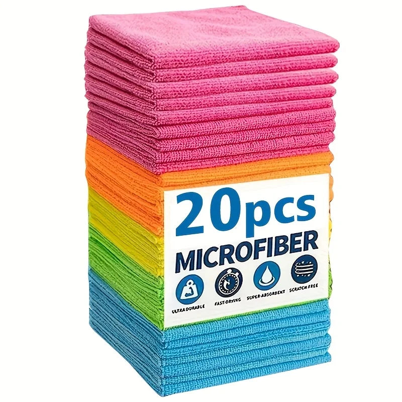 Pack of Hot Trend Vault microfiber cleaning cloths in 5, 10, or 20 packs, quick-drying for home and car care.