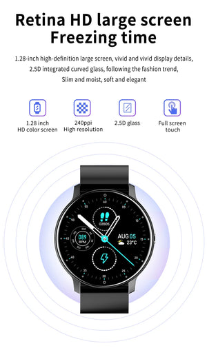 Hot Trend Vault men's smart watch with full touch screen, fitness tracker, heart rate monitor, and Bluetooth calling functionality.