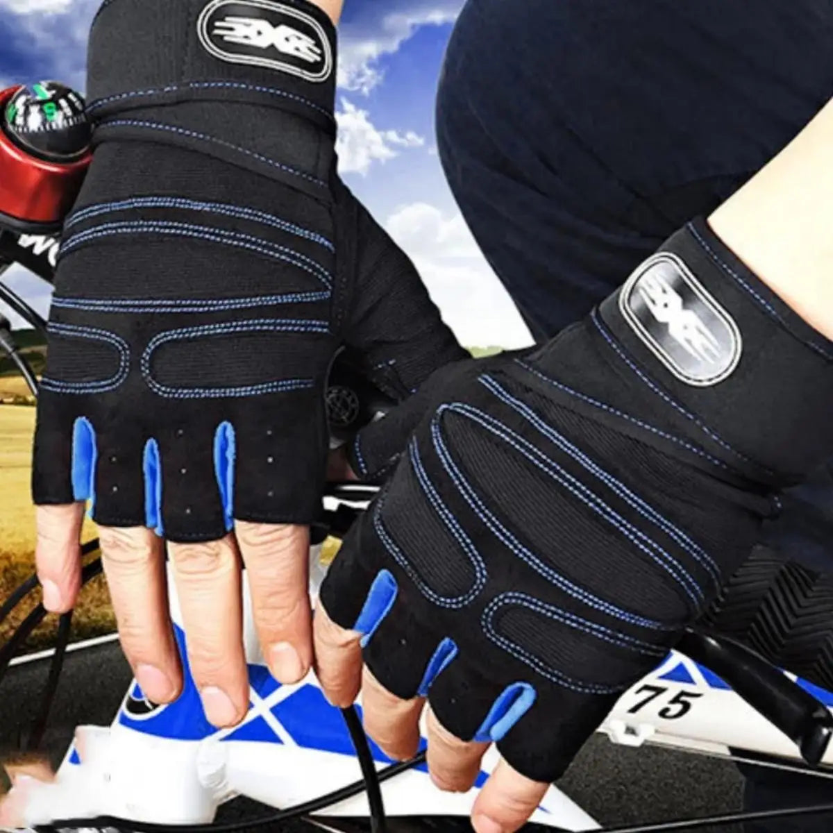 Guantes de levantamiento de pesas a prueba de golpes para hombres y mujeres con soporte para muñecas