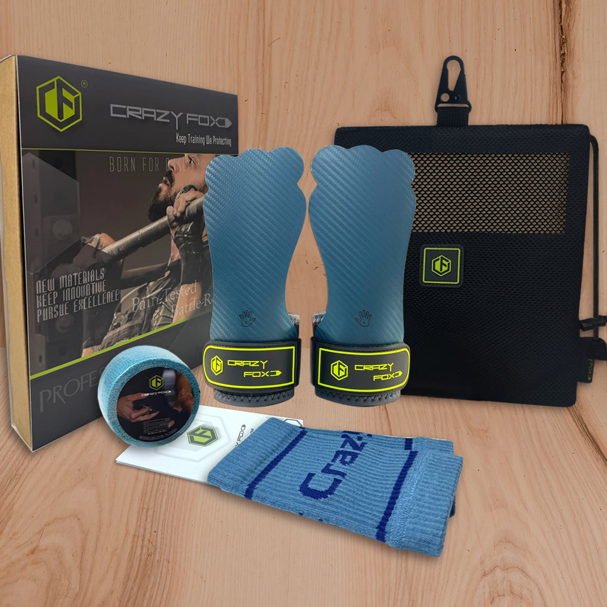 CrazyFox Frog Rubber Gym WOD Grip non-slip training gloves for men, part of Hot Trend Vault activewear, shown in the image.