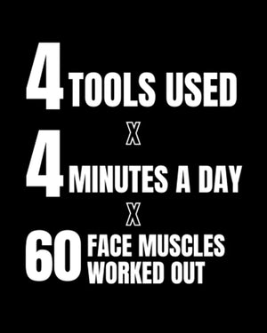 FACE SCULPTING GYM -4 Tools Working Out Over 60 Face Muscles/Face Lift In a Box/Fully Sculpt Your Cheeks, Neck, Jowls, Jawline,