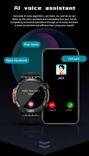 LOKMAT ZEUS 6 PRO Smart Watches Bluetooth Calls Flashlight Waterproof Smartwatches 1.46'' Screen Compass Sport Fitness Tracker