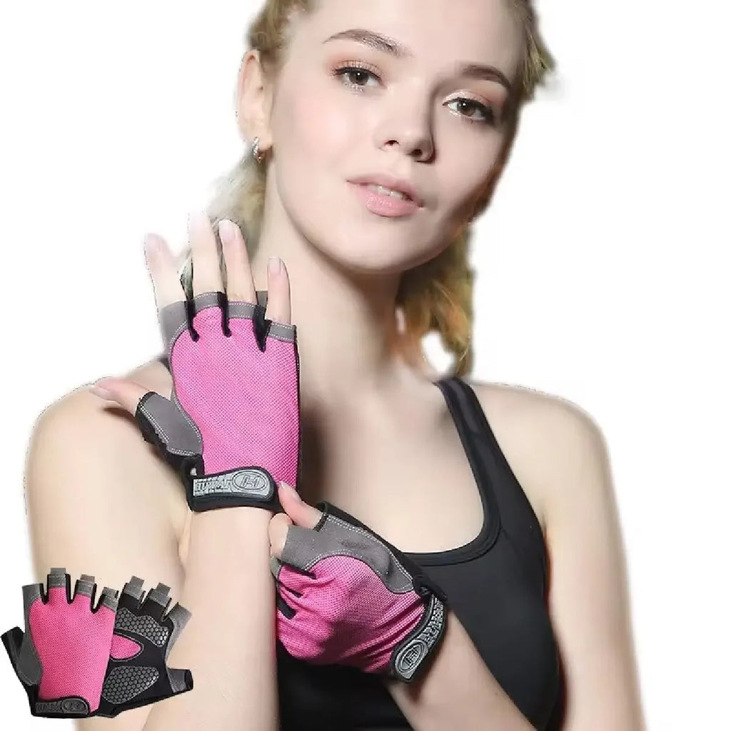 Guantes de ciclismo sin dedos transpirables y antideslizantes para hombres y mujeres