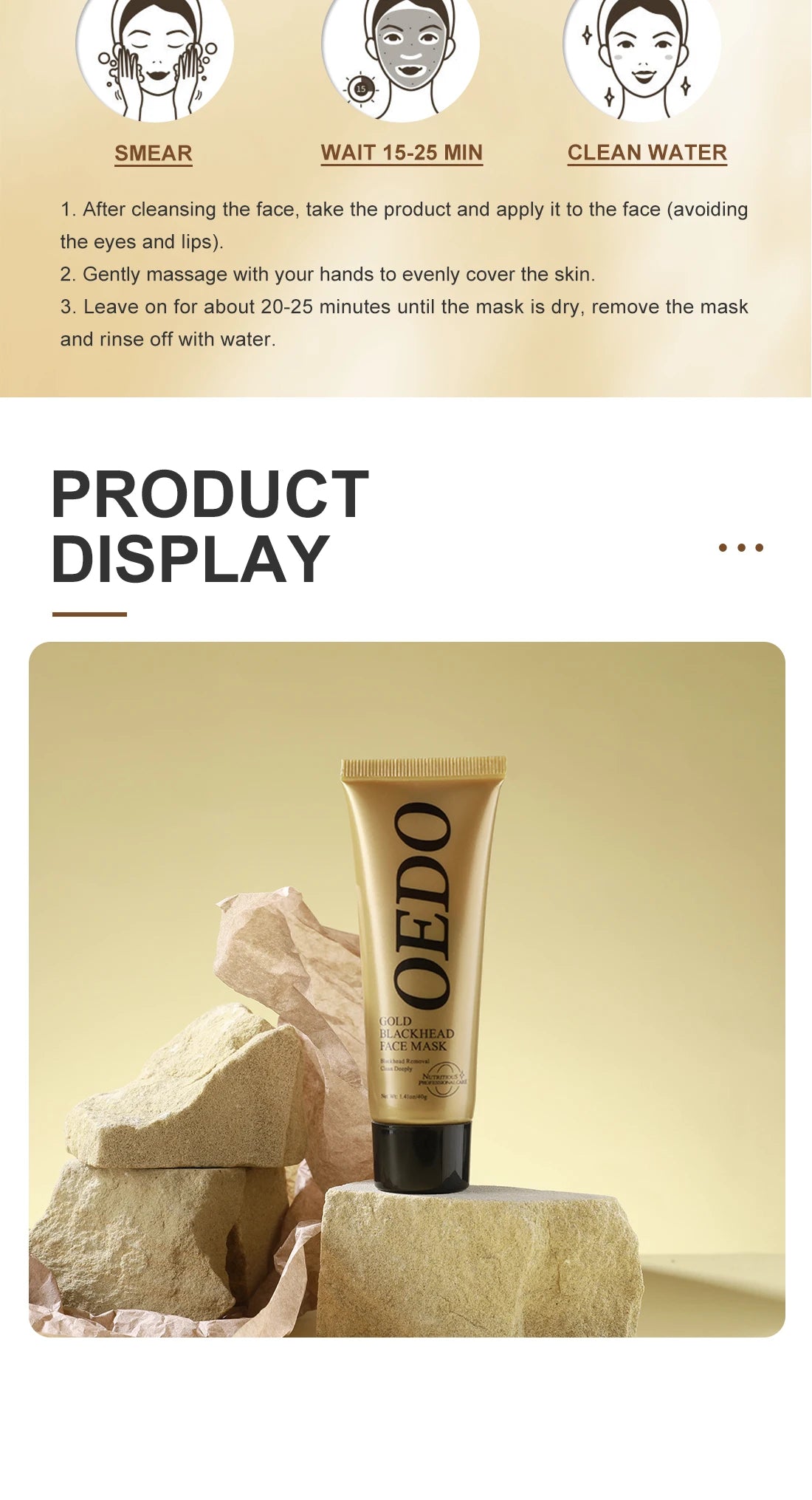 OEDO Blackhead Removal Mask by Hot Trend Vault showing a blackhead pore strip for pore tightening and acne treatment.