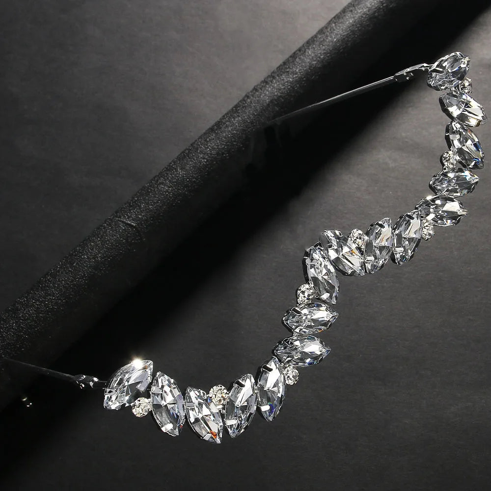 Stonefans Luxury Geometric Eyeglass Frame for Women No lens Jewelry Bridal Shiny Rhinestone Sunglasses Frames Face Decoration