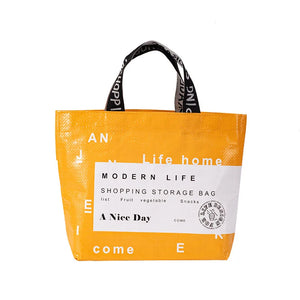 Foldable waterproof shopping tote bag by Hot Trend Vault, eco-friendly reusable tote for groceries and shopping.