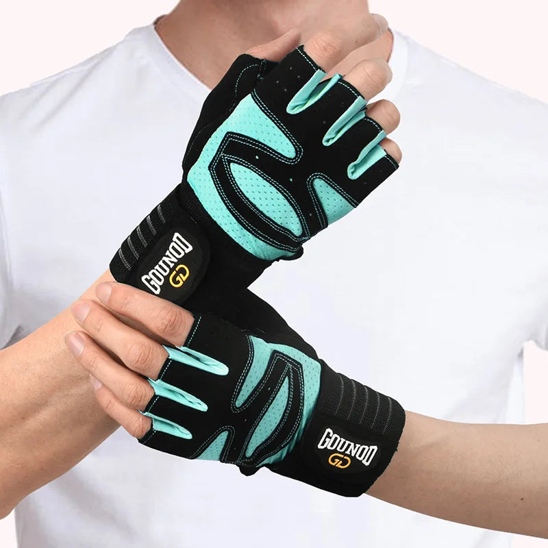 GOUNOD Weightlifting Gloves Wristband Support Breathable Anti-Slip Sports Gym Gloves Bodybuilding Powerlifting Fitness Training