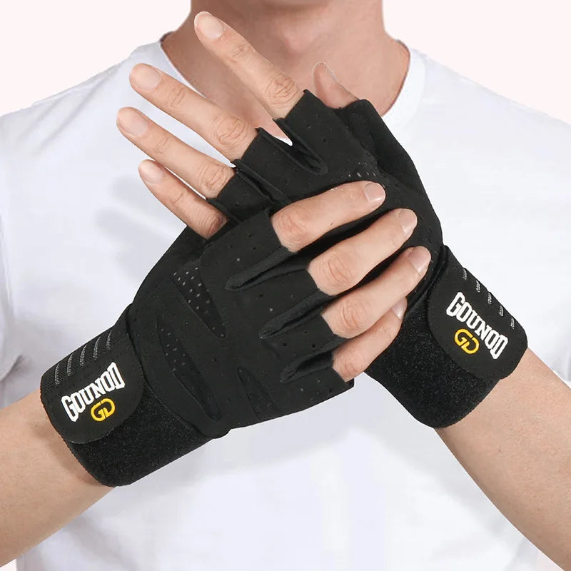 GOUNOD Weightlifting Gloves With Wrist Support Breathable Anti Slip Grip