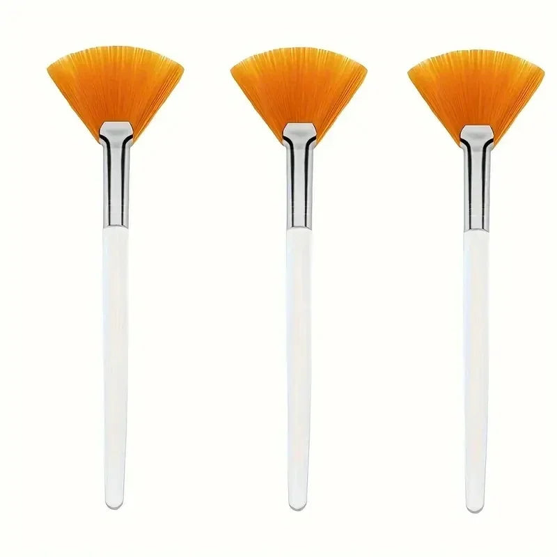 3/6/12pcs Practical Facial Brushes Fan Shape Brush Flat Head Face Mask Applicator Soft Portable Mask Brushes Cosmetic Tools