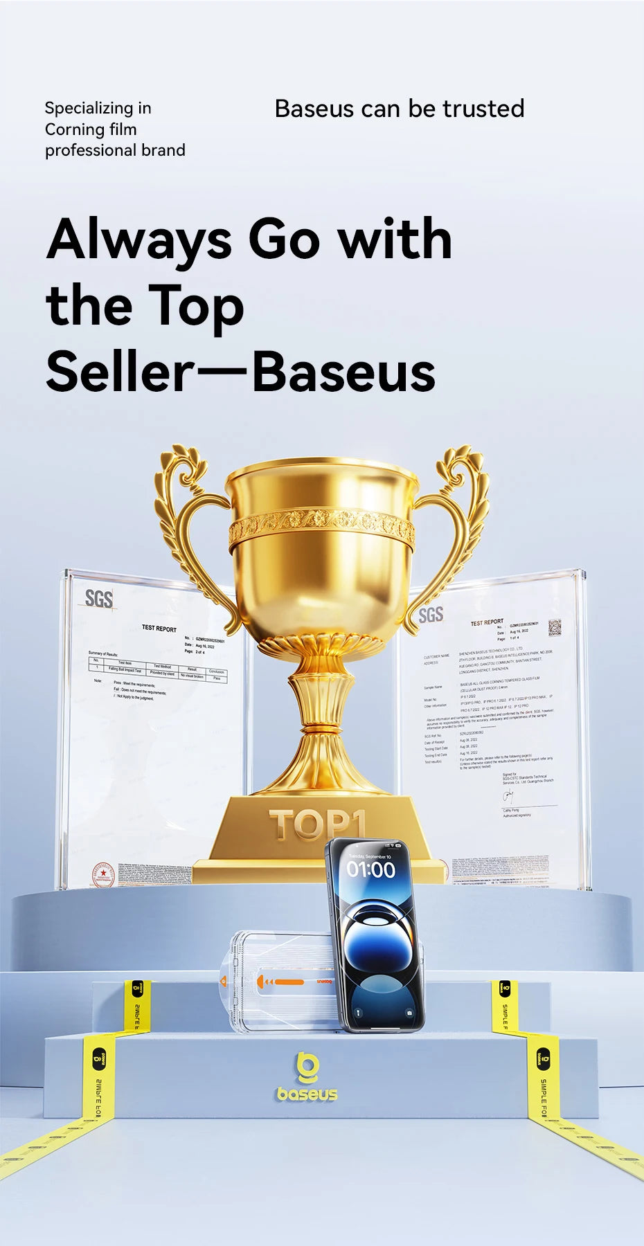 Baseus Screen Protector for iPhone 16 Pro Max Corning Tempered Glass for iPhone 16 Pro Plus Clear Anti-Peeping Protection Film