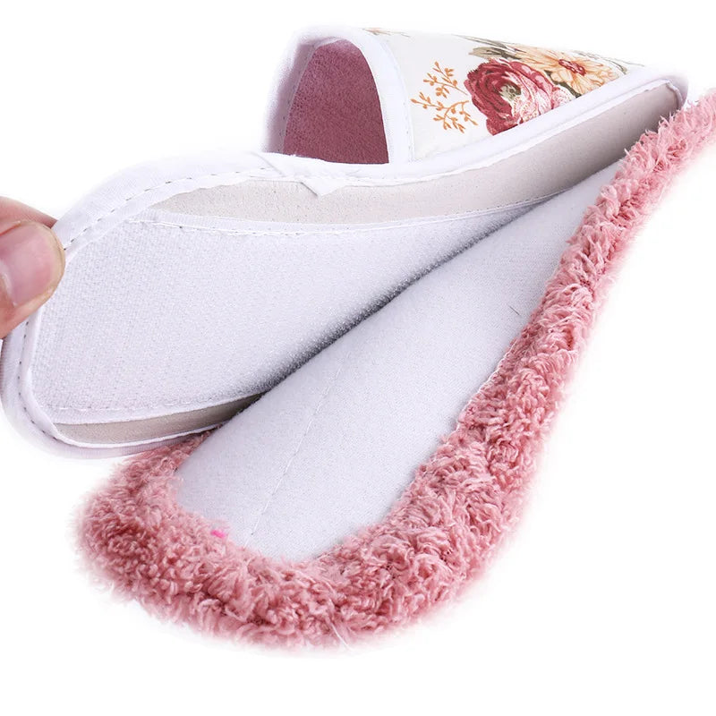 Household floor cleaning microfiber cleaning floor dust removal detachable floor mopping shoes floor cleaning random color