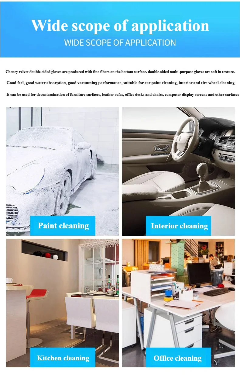 Microfiber Car Washer Sponge Cleaning Car Care Detailing Brushes Washing Towel Auto Gloves Styling Accessories