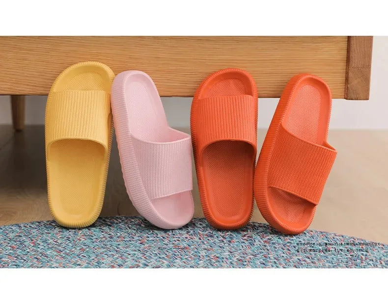 Women Thick Platform Cloud Slippers Summer Beach Eva Soft Sole Slide Sandals Leisure Men Ladies Indoor Bathroom Anti-slip Shoes