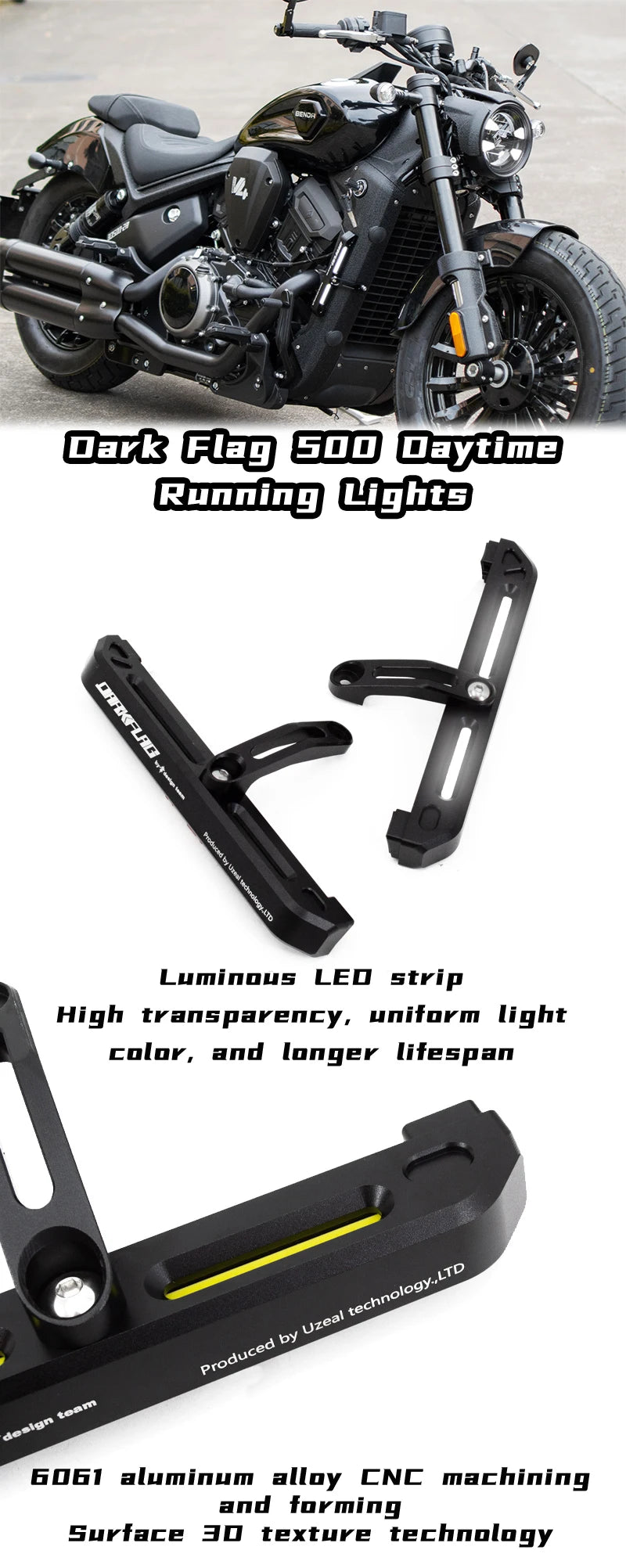 Motorcycle Accessories Daytime Running Light Motorcycle Signal Light Lamp Driving Lights Headlights Fog Lamp for Dark Flag 500