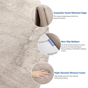Cream Huloo Sleep non-slip living room rug by Hot Trend Vault, solid carpet for bedroom decor and minimalist interior design.