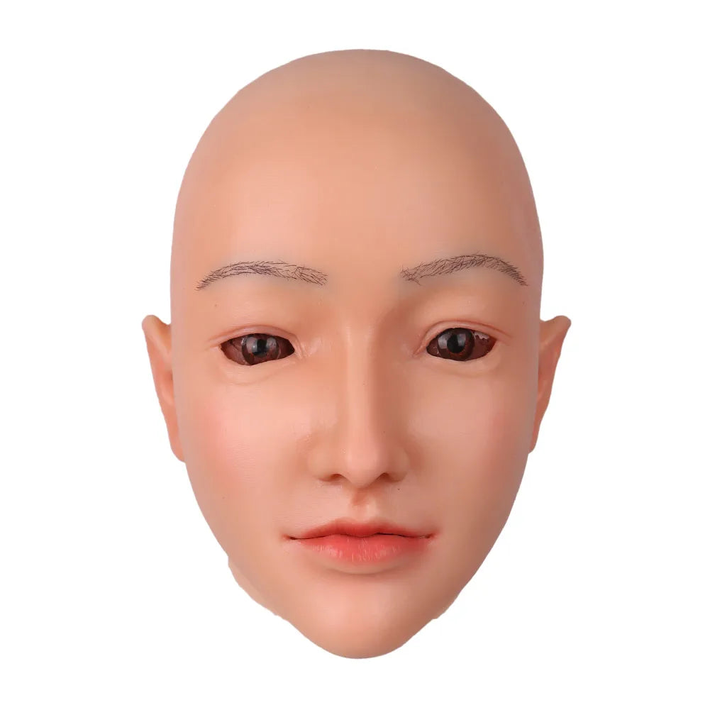 Silicone Female Mask Headgear Hoods pretty girl face mask spoof props for Cosplay Crossdresser women men transgender