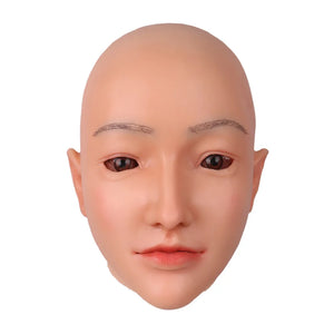 Silicone Female Mask Headgear Hoods pretty girl face mask spoof props for Cosplay Crossdresser women men transgender