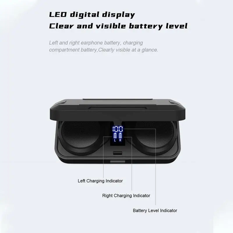 Motorcycle Headsets For Hard Hat Noise Cancelling Wireless Headset Portable Headset With Charging Case For Riding Travel