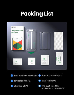 UGREEN 2PCS Automatic Dust-free Screen Protector For iPhone 17 Pro Max Tempered Glass For iPhone 17 16 Pro 17Pro Air Phone Film