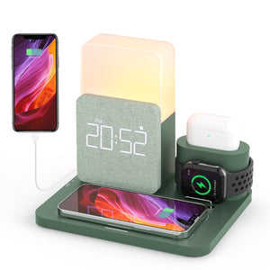 Wireless charging stand for iPhone by Hot Trend Vault, featuring fast charging capabilities and sleek design.