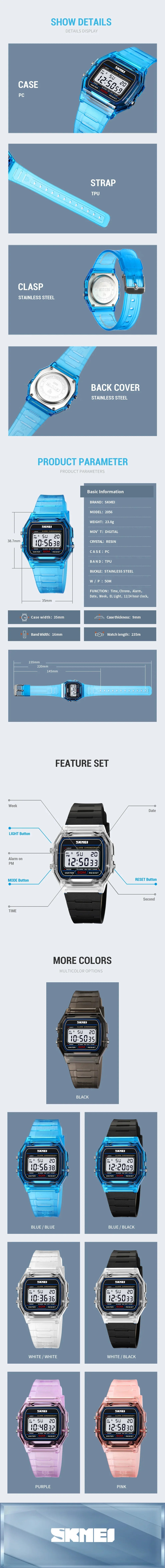 Hot Trend Vault SKMEI 2056 waterproof unisex digital countdown watch with date display, suitable for men and women.
