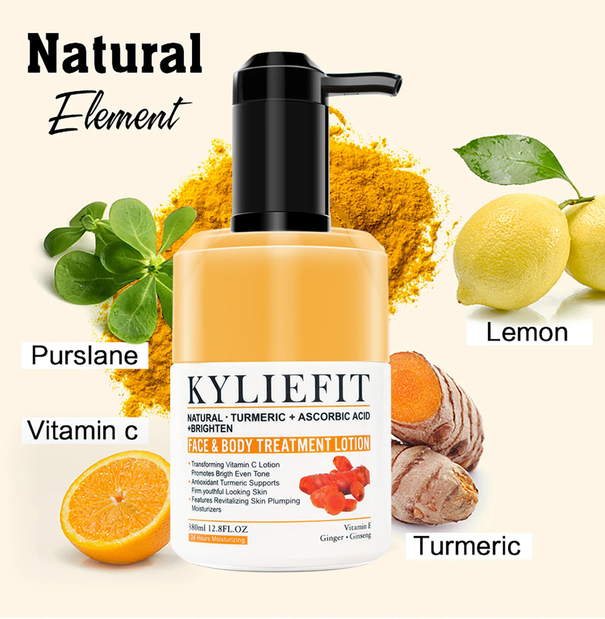 Organic turmeric skin care set by Hot Trend Vault with brightening, skin tone evens, and acne-clearing benefits for all skin types.
