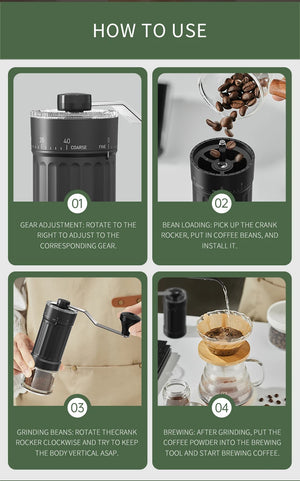Mini Manual Coffee Grinder, 40 Adjustable Settings, Portable Hand Mill with 30g Capacity, Conical Burr for Espresso, Pour Over,