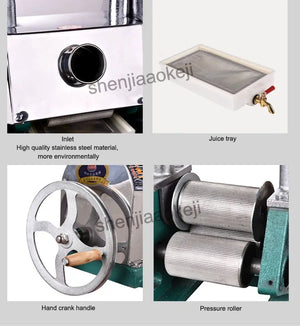 Hand Crank Stainless Steel SugarCane Machine Manual Sugar Cane Juicer 100% Sugar Cane Juice Machine 50kg/H