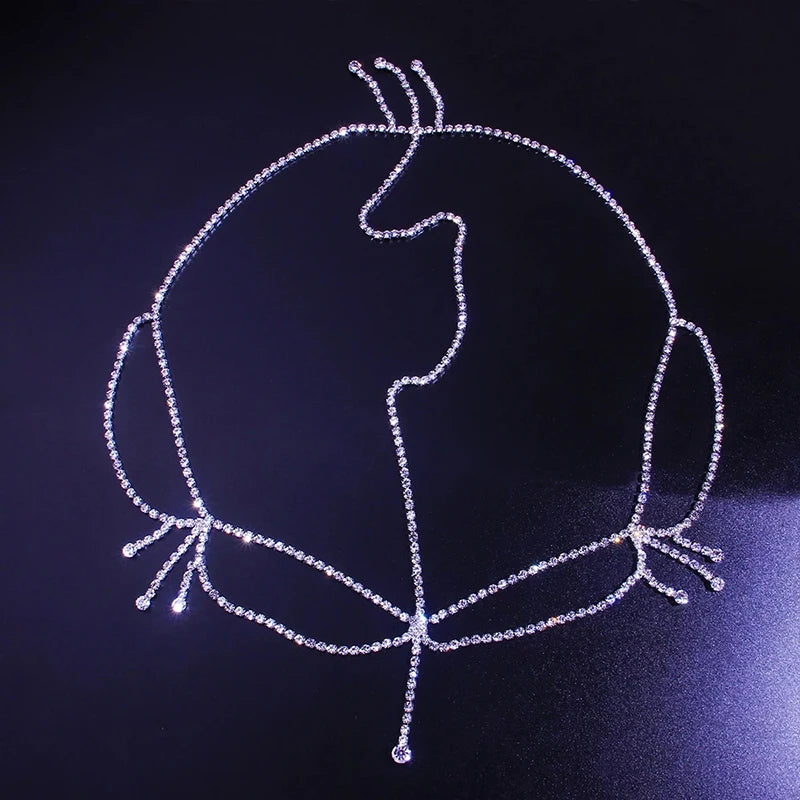 Crystal bridal forehead chain by Hot Trend Vault featuring stone fans and bling design for elegant wedding headwear.