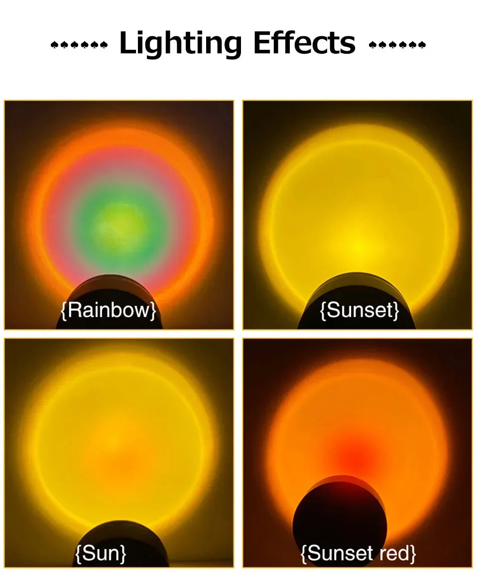 LED Atmosphere Night Light Projector Sunset Lamp AC 220V EU Plug for Bedroom Living Room Gift Background Decoration Lighting