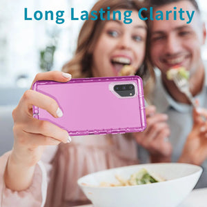 For Samsung Galaxy Note10/Plus Transparent Case Shockproof Cover And 2pcs Tempered Glass Screen Protector Case Friendly Clear