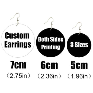 SOMEHOUR Customized African Wooden Drop Earrings Making Picture Printed 3 Sizes Personalized Wood Dangle For Women Gifts 10Pairs